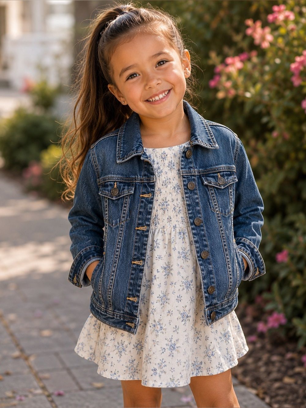 Cherokee jean jacket - girls medium - denim A-11